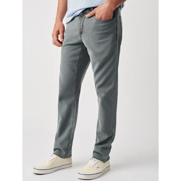 Faherty Men's Stretch Terry 5-Pocket Pants Straight Leg Jeans Slate Gray Size 31 - Picture 1 of 14